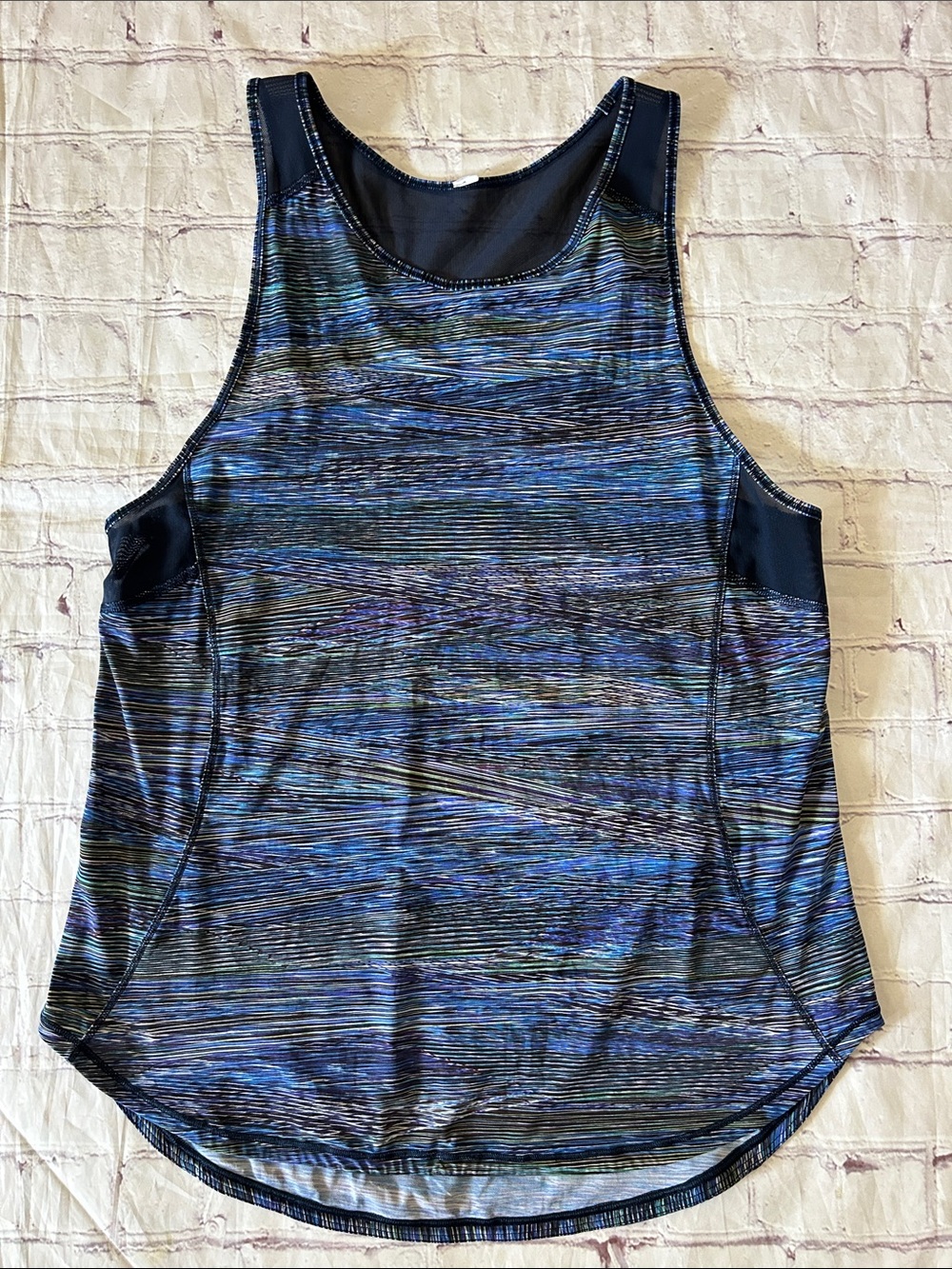 Lululemon Sculpt Tank II Blue Interconnect Print Workout Size Small